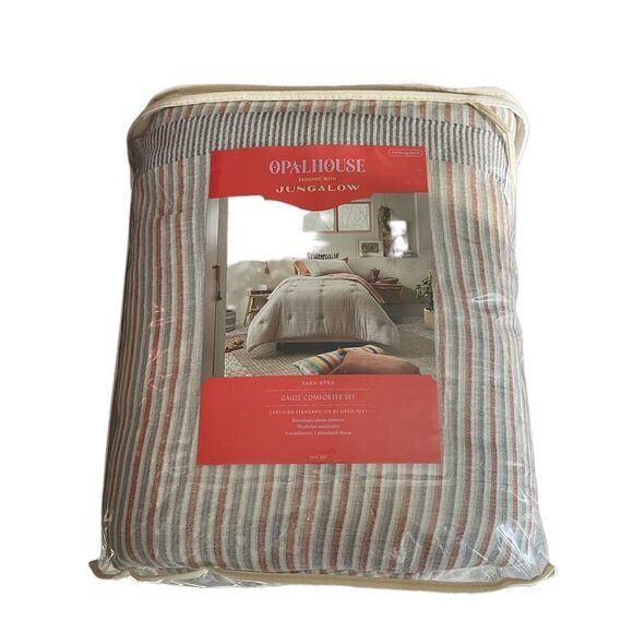 Yarn Dyed Gauze Stripe Comforter & Sham Set Cream - Opalhouse™ with Jungalow - Picture 7 of 8